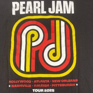 Pearl Jam 2025 Tour T Shirt Mens Large Black PJ Concert Band Rock Tee